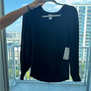 Chico's Black V-Neck Blouse